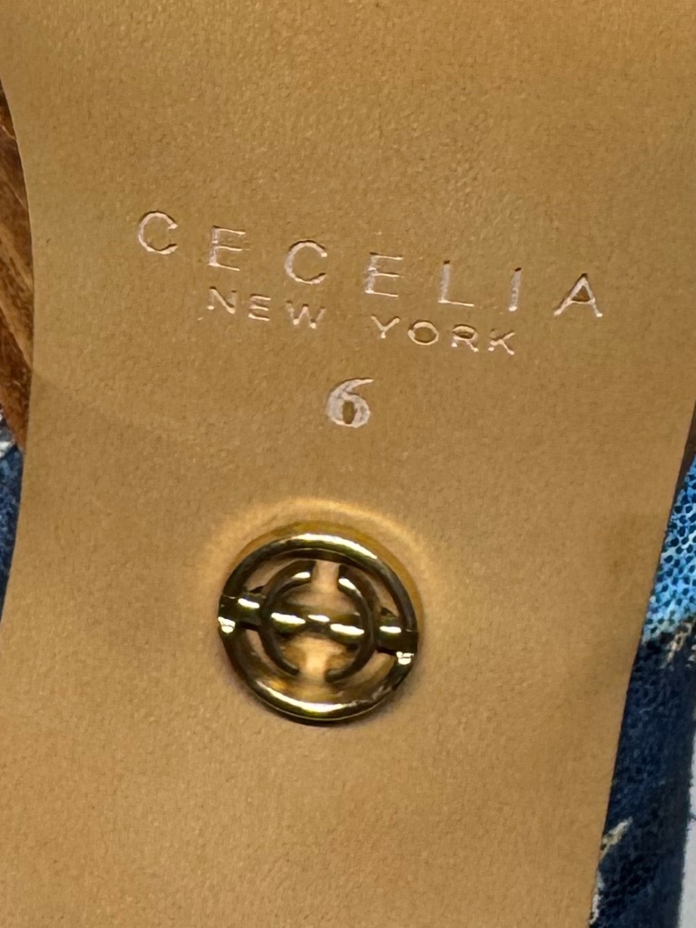 Cecelia New York NEW Floral Platform Ankle Boots S6 Blue Gold Statement Heels - Picture 11 of 15